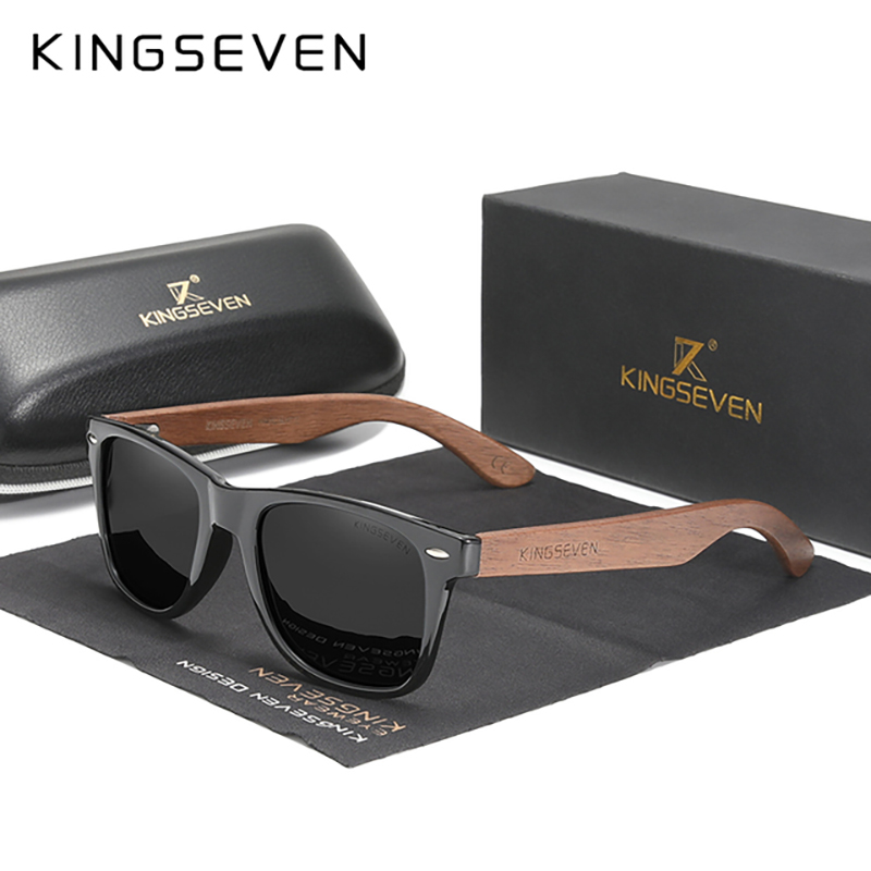 Fishing Sunglasses Polarized - KINGSEVEN Marke Mode Holz Sonnenbrille Männer