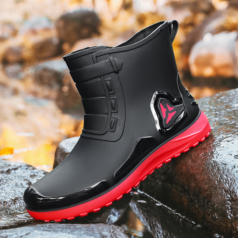 Fishing Boots - Herren-Freizeit-Regenstiefel, wasserdicht, rutschfest, mit weicher Sohle,
