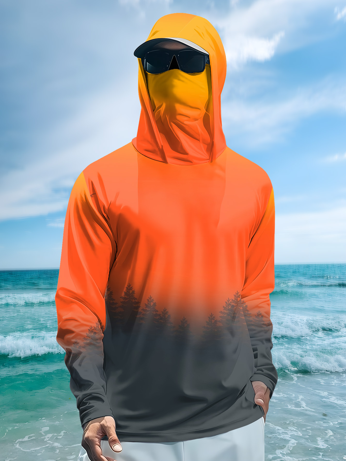 Herren-Hoodie mit Farbverlauf  – Fishing Hoodie Bewertung und Preis